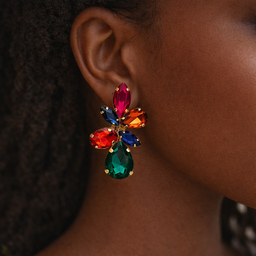Jewel Bloom Statement Earrings
