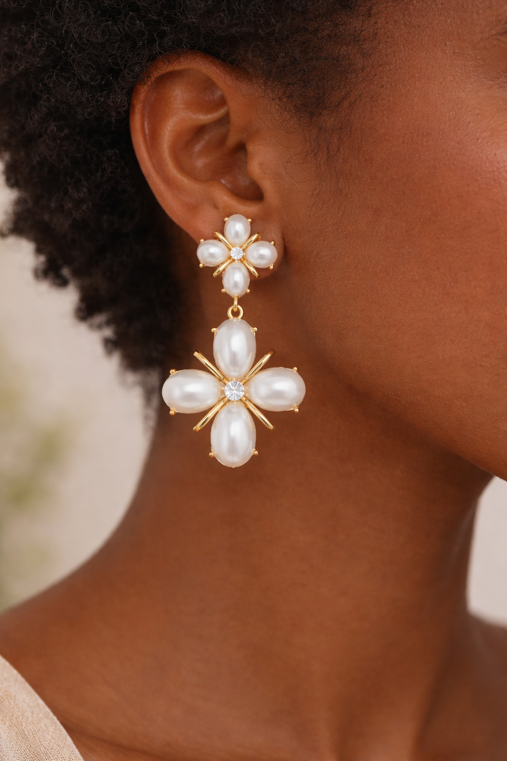 Pearl Petal Blossom Earrings