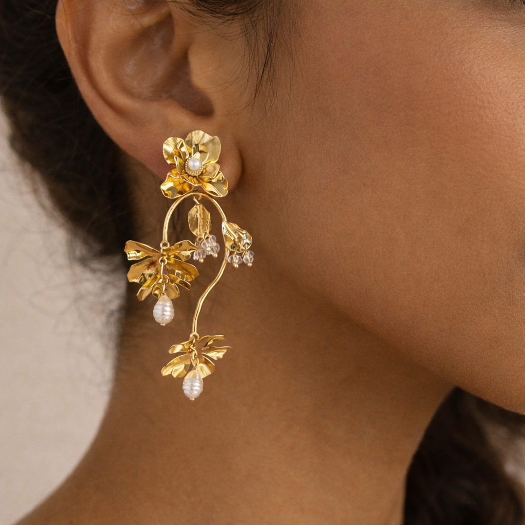 Golden Garden Cascade Earrings