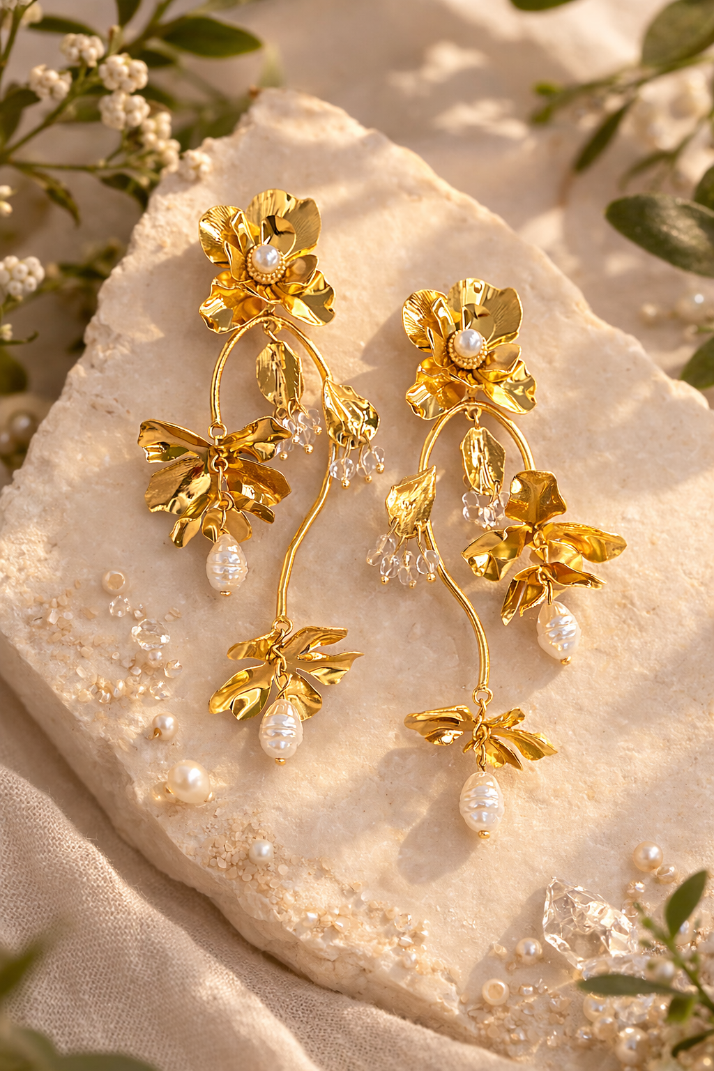 Golden Garden Cascade Earrings