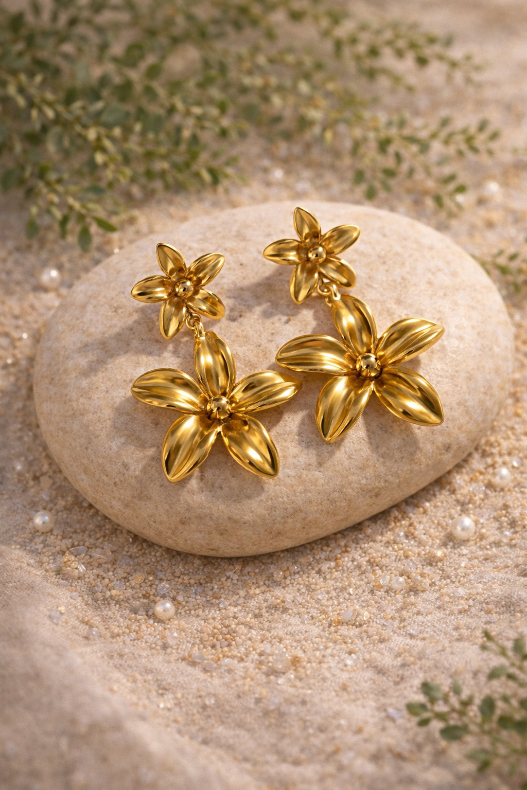 Golden Bloom Drop Earrings