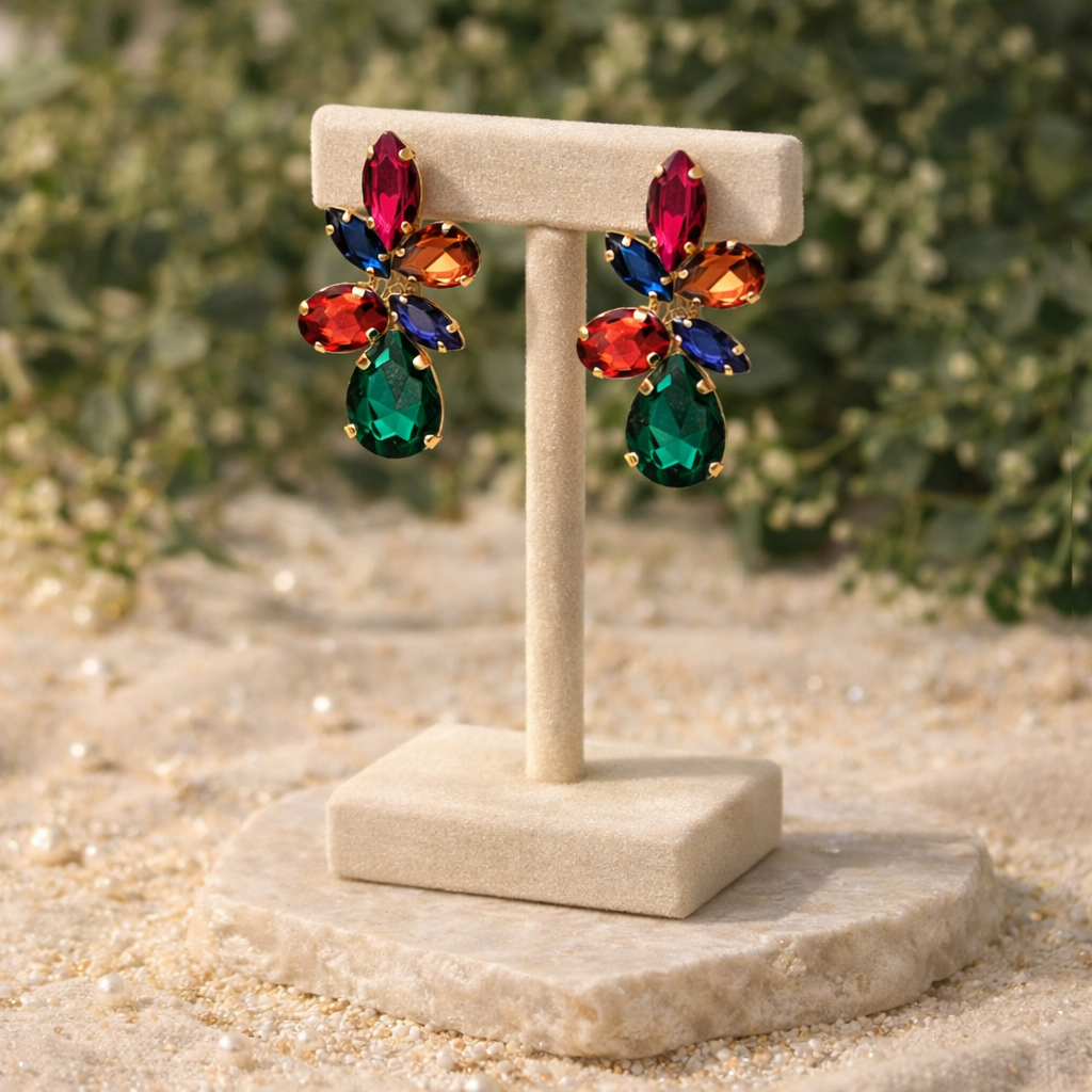 Jewel Bloom Statement Earrings