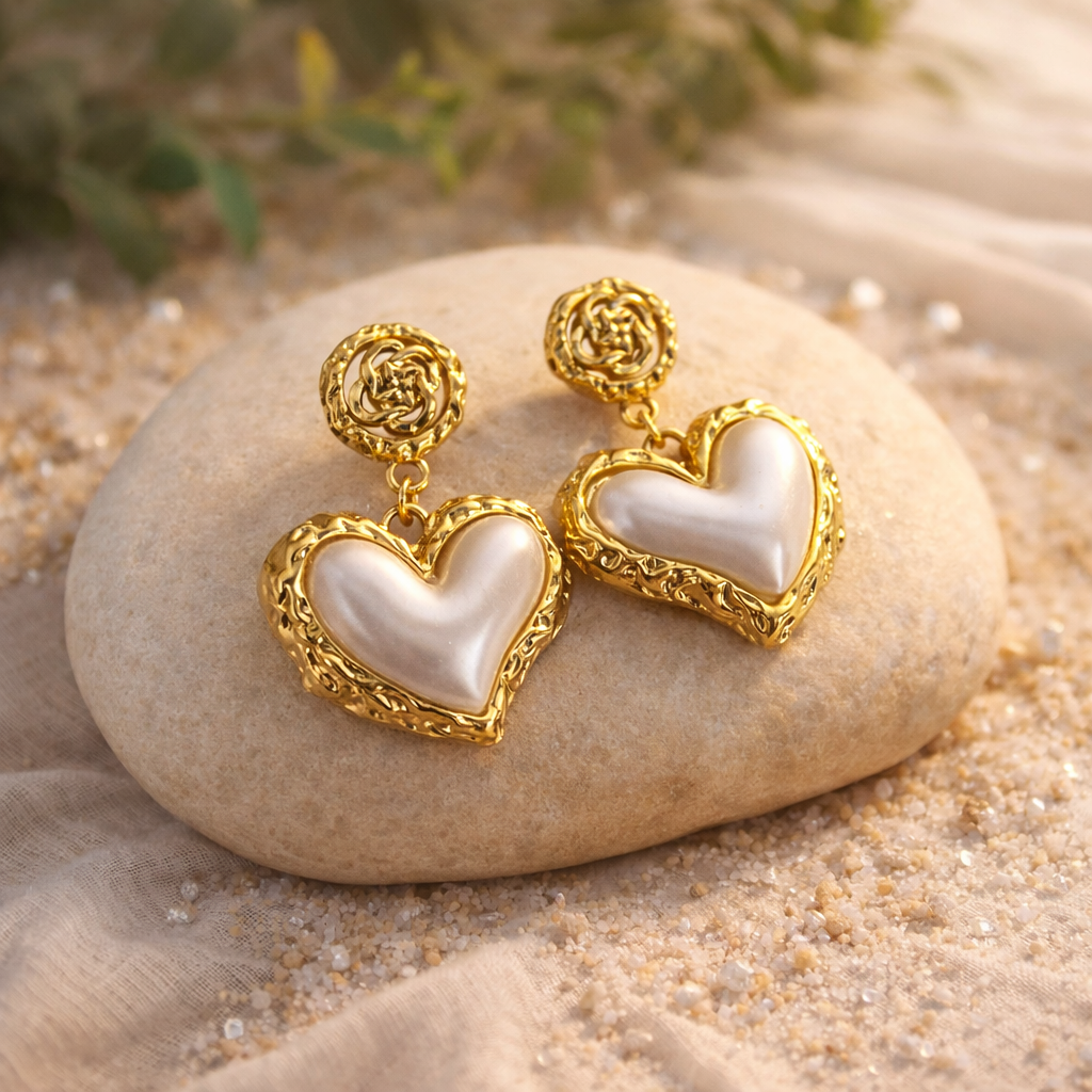 Amour Pearl Heart Earrings