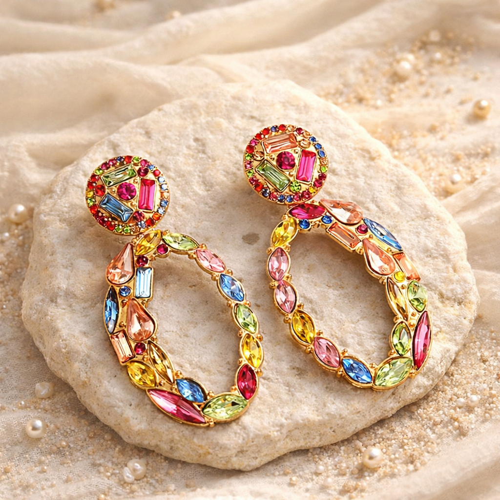 Carnival Jewel Hoop Earrings