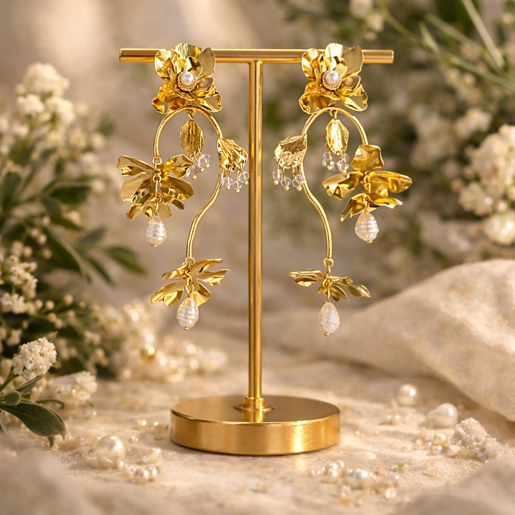 Golden Garden Cascade Earrings