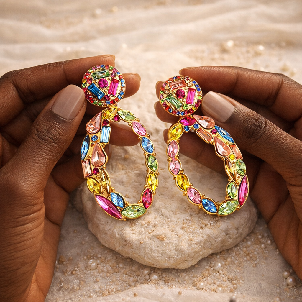 Carnival Jewel Hoop Earrings