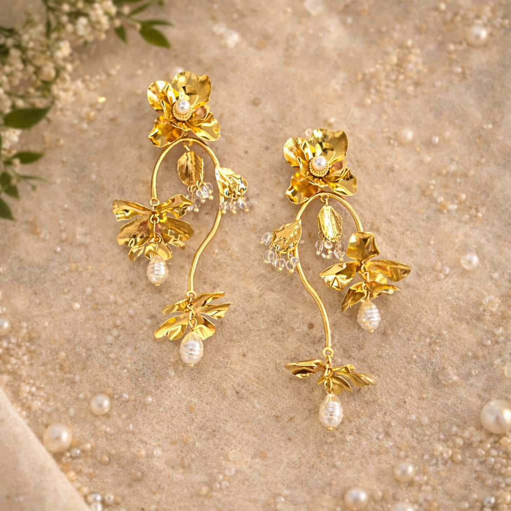 Golden Garden Cascade Earrings