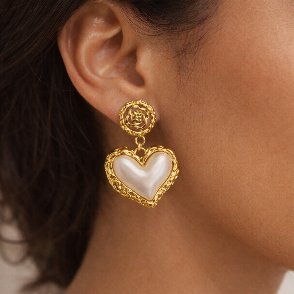Amour Pearl Heart Earrings