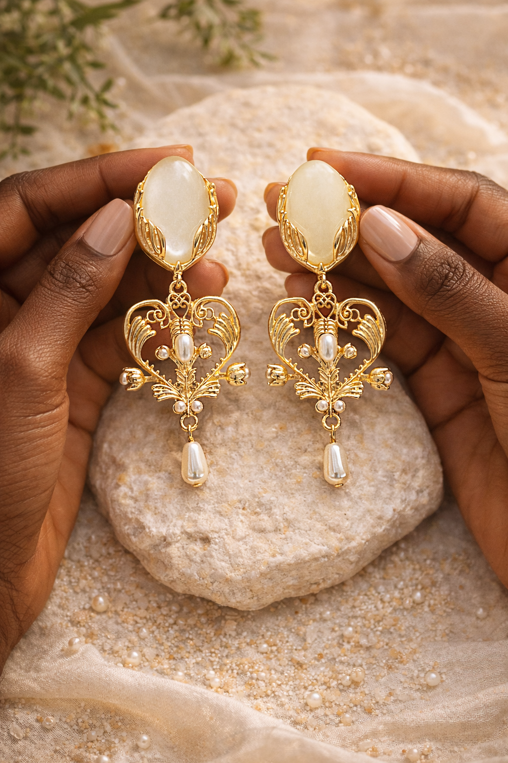 Ivory Garden Pearl Earrings